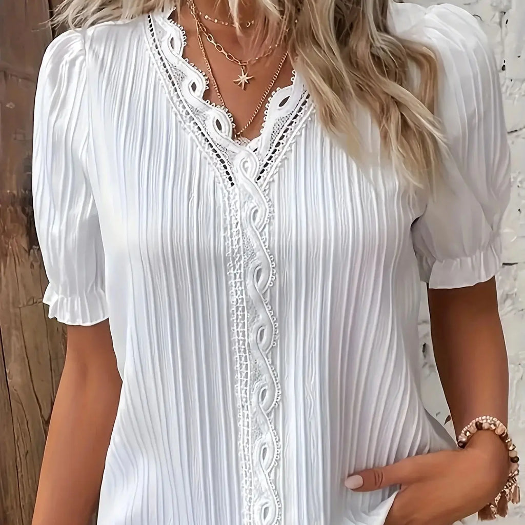 Plus Size Spring and summer new  short sleeved elegant and fashionable women's top