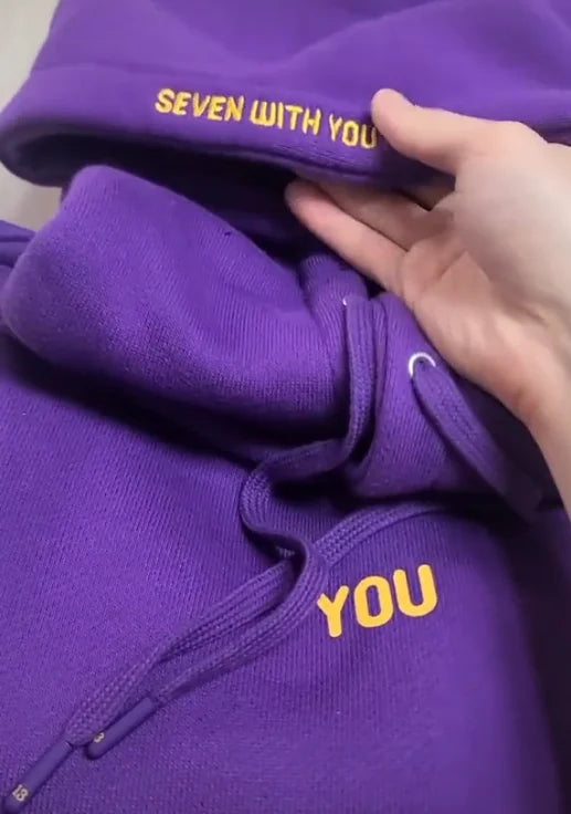 2025 Original  Hoodie Printed Seven With You 13 You Never Walk Alone Digital File Jimin Merch For Fans Card Purple Sweatshirt