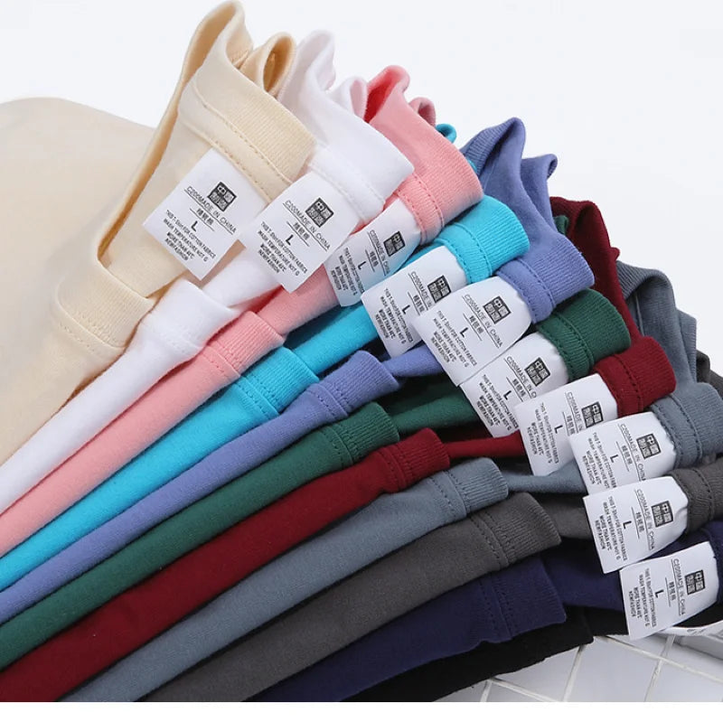 100% Cotton Five Half Sleeve Men's Women Summer T-shirt Loose Short-sleeved Casual Basic Shirt O Neck Solid Color Tops