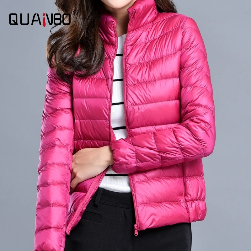 Women Spring Jacket Fashion Short Ultra Lightweight Packable Puffer Coats 15 Colors Female Down Warm Korean Slim Fit Parkas 5XL