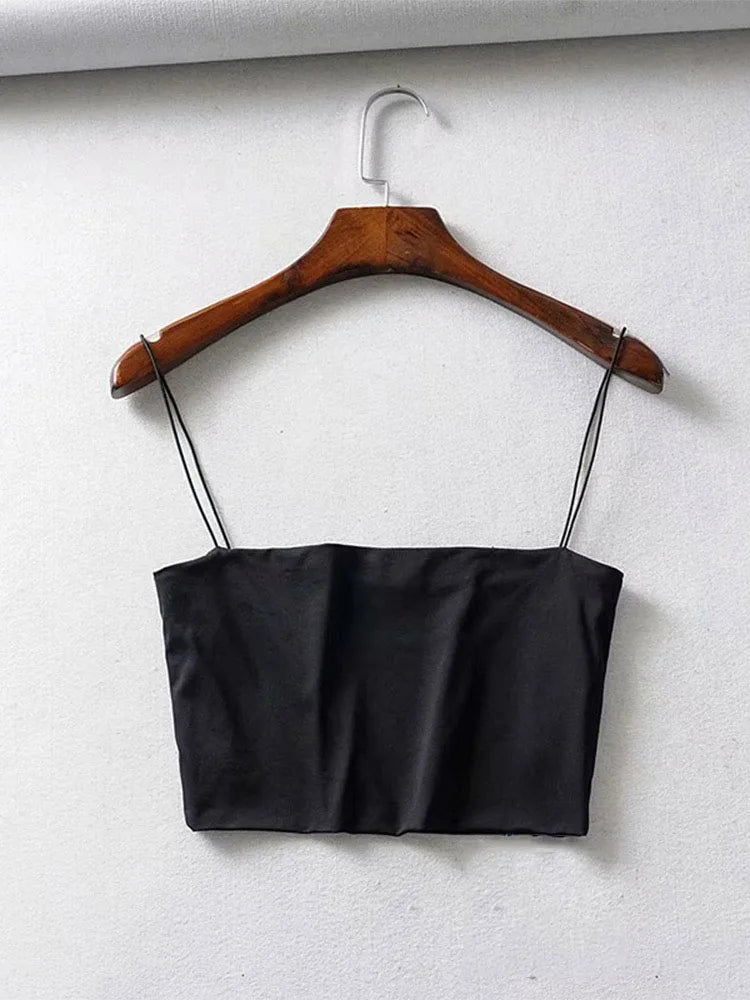 Summer Women's Crop Top Sexy Elastic Cotton Camis sleeveless Short Tank Top Bar